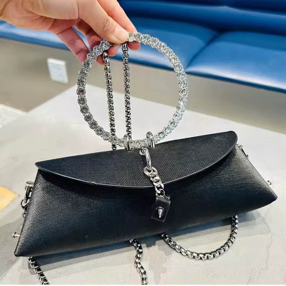 Elegant Black Chain Clutch